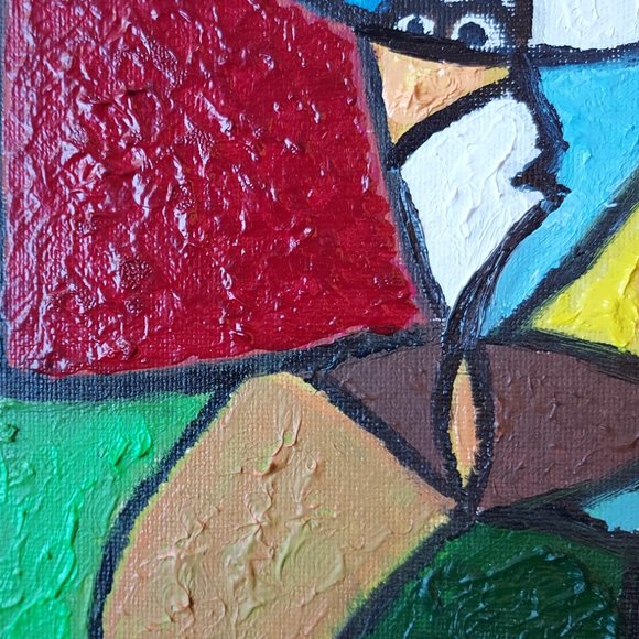 Pablo Picasso Bust of a Woman Reproduction Oil On Canvas, 8" x10 " - Picture 5 of 6